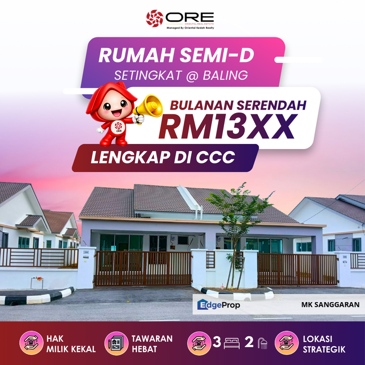 Rumah Berkembar Setingkat di Baling, Kedah, Baling