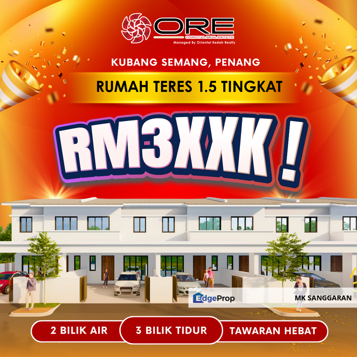 Rumah Teres 1.5 Tingkat di Kubang Semang Penang, Penang, Kubang Semang