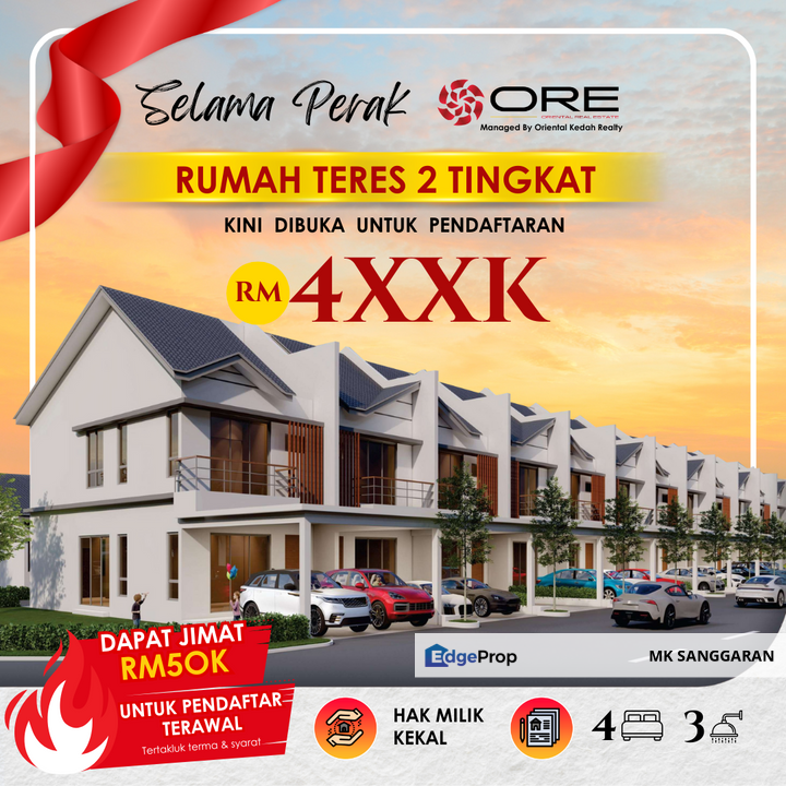 Rumah Teres 2 tingkat di Selama Perak, Perak, Selama