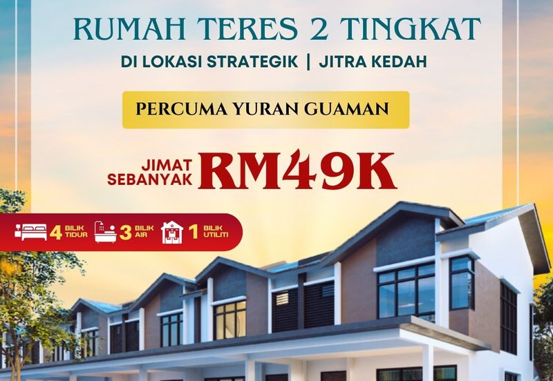 Rumah Teres Dua Tingkat di Jitra