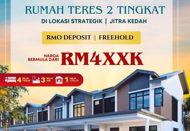 Rumah Teres Dua Tingkat di Jitra