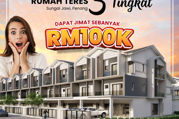 Rumah Teres Tiga Tingkat di Sungai Jawi, Penang