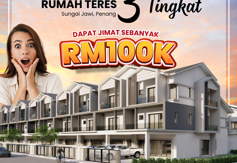 Rumah Teres Tiga Tingkat di Sungai Jawi, Penang