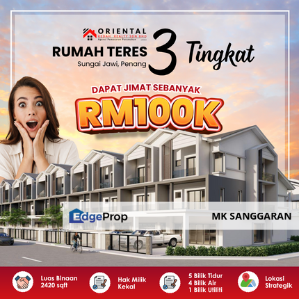 Rumah Teres Tiga Tingkat di Sungai Jawi, Penang, Penang, Sungai Jawi