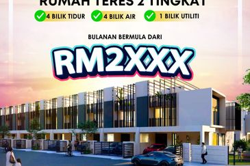 Rumah Teres Dua Tingkat di Jitra