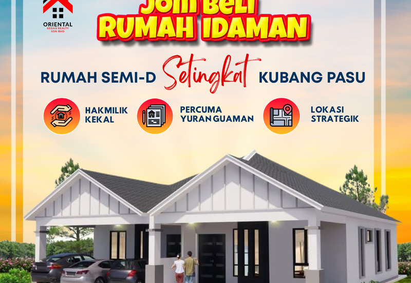 Rumah Berkembar Setingkat di Kubang Pasu