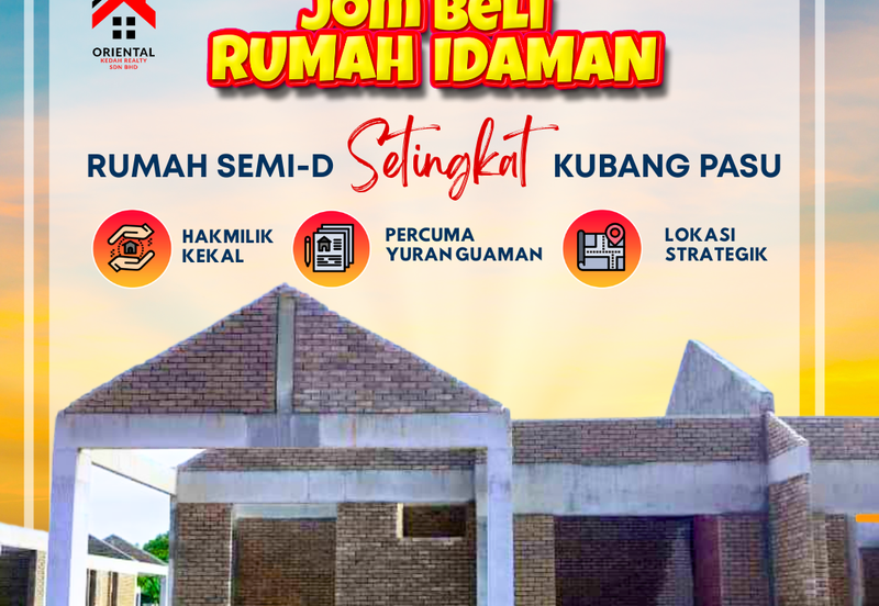 Rumah Berkembar Setingkat di Kubang Pasu