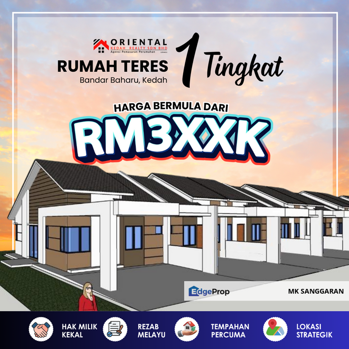 Rumah Teres Setingkat di Bandar Baharu Kedah, Kedah, Bandar Baharu
