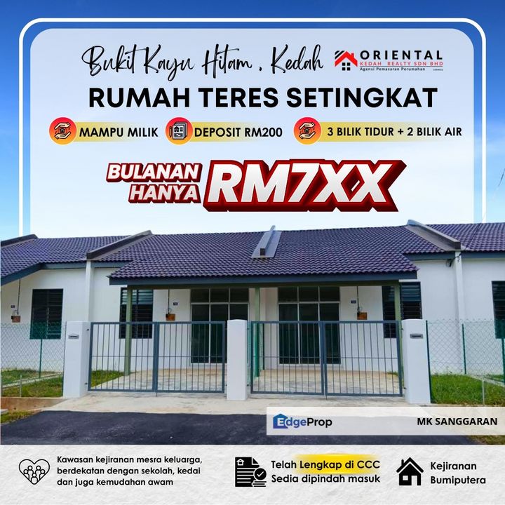Rumah Teres Setingkat di Bukit Kayu Hitam, Kedah, Bukit Kayu Hitam