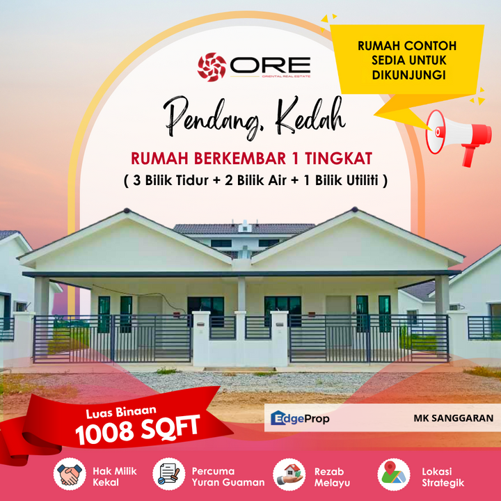 Rumah Semi-D Setingkat di Pendang Kedah, Kedah, Pendang