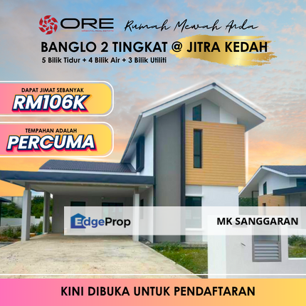 Rumah Banglo Dua Tingkat di Jitra Kedah, Kedah, Jitra
