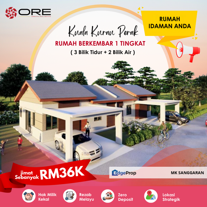 Rumah Berkembar Setingkat di Kuala Kurau Perak, Perak, Kuala Kurau