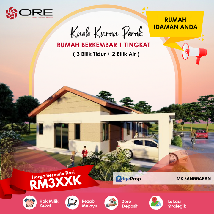 Rumah Berkembar Setingkat di Kuala Kurau Perak, Perak, Kuala Kurau