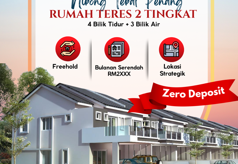 Rumah Teres Dua Tingkat di Nibong Tebal