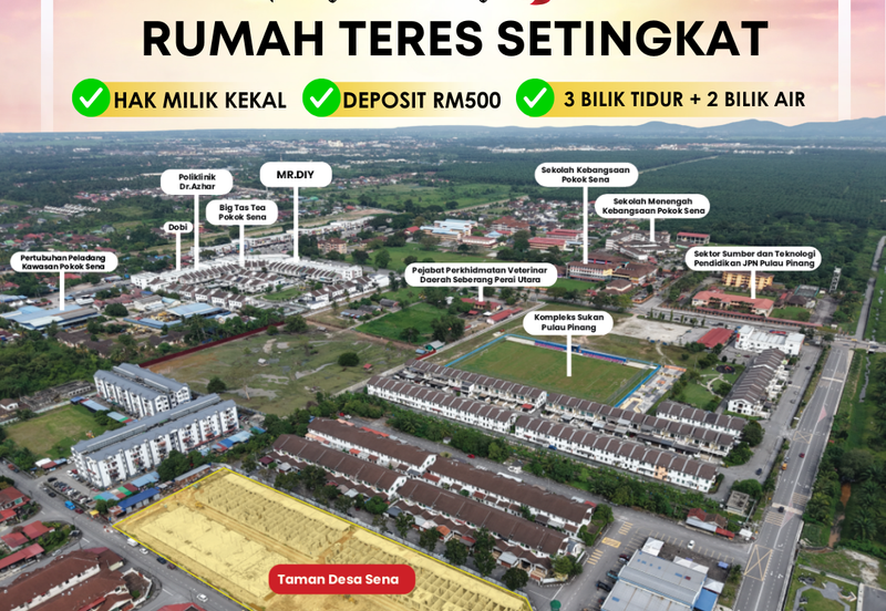 Rumah Teres 1 Tingkat di Tasek Gelugor 