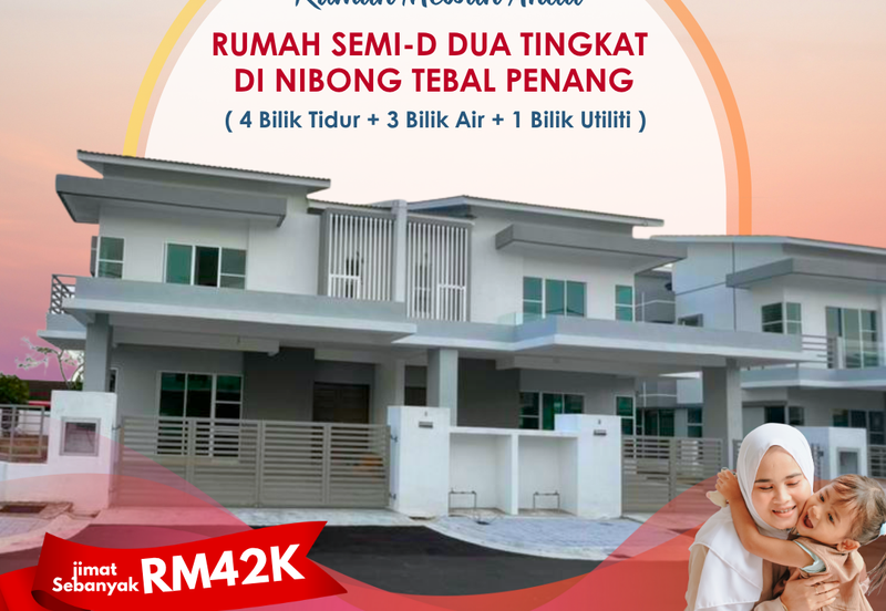 Rumah Berkembar Dua Tingkat di Nibong Tebal Penang