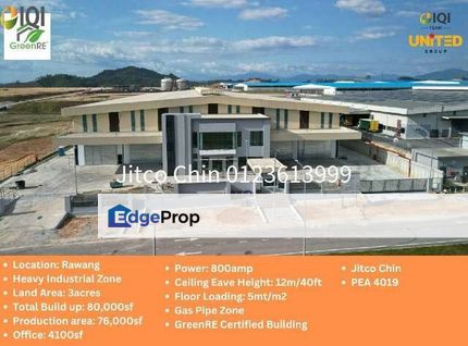 3ac Rawang Serendah Sg Choh Heavy Industrial Factory 80ksf B.up GreenRE ECRL, Selangor, Rawang