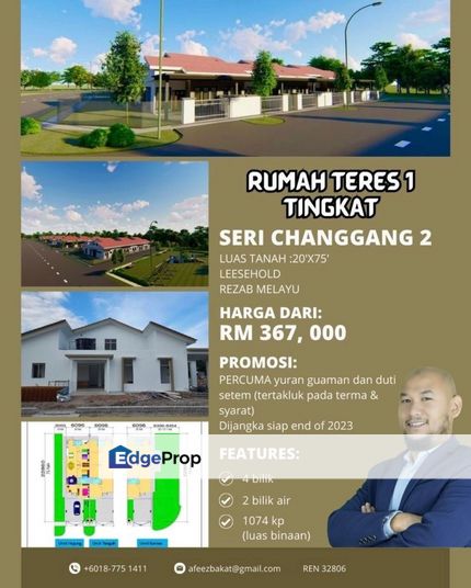 FULL LOAN + CASHBACK Rumah Baru Teres Setingkat, Taman Seri Changgang,  Banting, Selangor, Dengkil