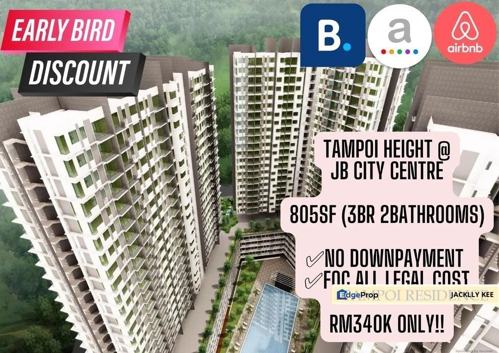 PERLING TAMPOI HEIGHT APARTMENT - 3 BEDROOMS FOR SALES, Johor, Johor Bahru