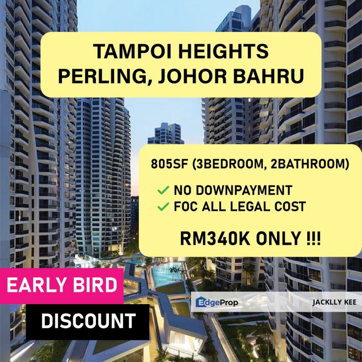 PERLING TAMPOI HEIGHT APARTMENT - 3 BEDROOMS FOR SALES, Johor, Johor Bahru