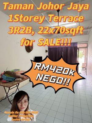 For SALE Single storey terrace at Jalan Teratai, Taman Johor Jaya ...
