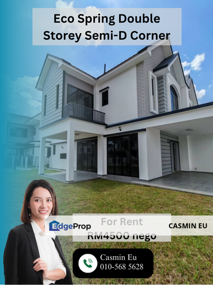 Eco Spring Double Storey Semi D House For Rent, Johor, Johor Bahru