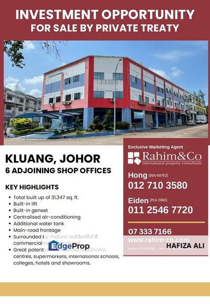 6 Adjoining shoplots in Kluang, Johor, Johor, Kluang
