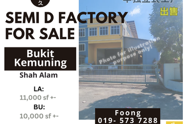 Semi D Factory for Sale @ Bukit Kemuning, Shah Alam