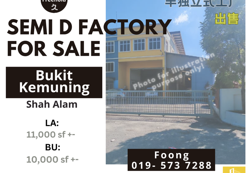 Semi D Factory for Sale @ Bukit Kemuning, Shah Alam