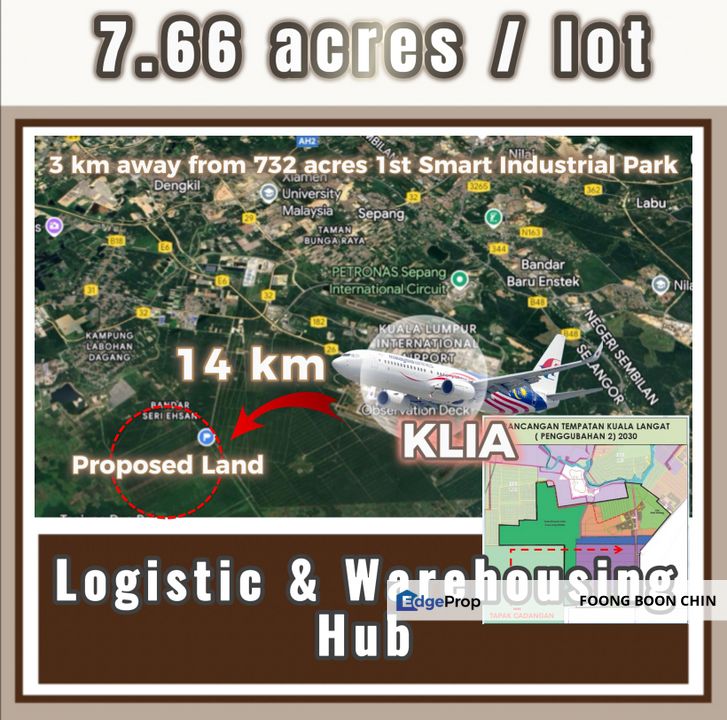 7.6 acres industrial zone land for Sale @ Sepang with ready road, Selangor, Kuala Langat