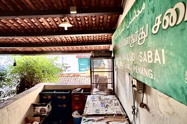 Heritage Shophouse on Armenian Street in George Town UNESCO World Heritage Site.