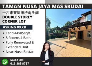 Taman Nusa Jaya Mas Skudai Double Storey Corner Lot Fully Renovated for ...