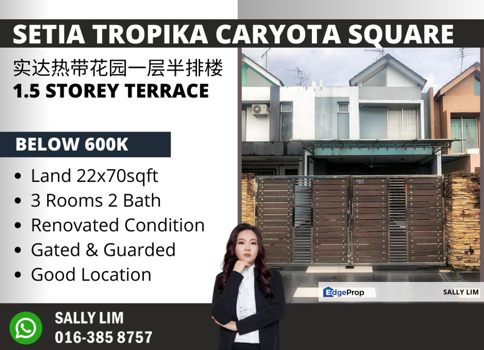Setia Tropika Caryota Square 1.5 Storey Renovated Unit G&G for Sale RM598,000 By SALLY LIM