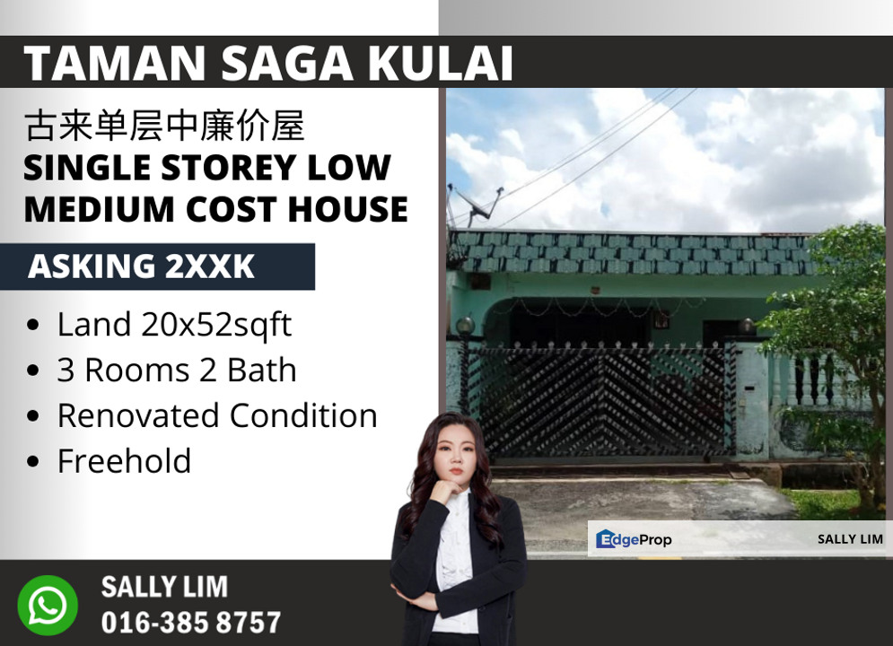 Taman Saga Kulai Single Storey Medium Low Cost House Renovated Unit for