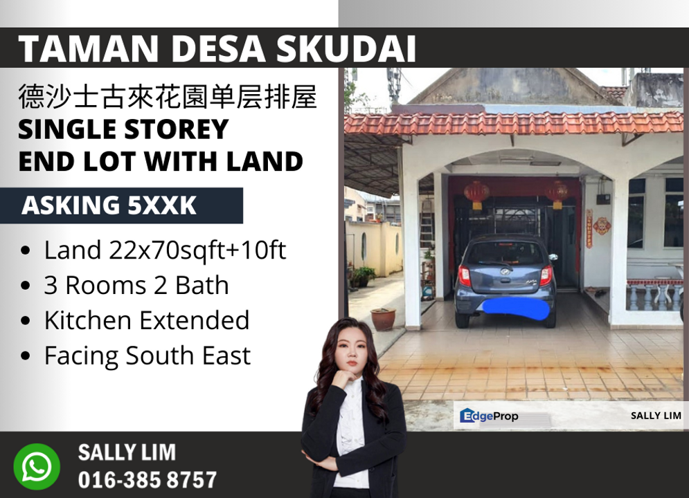 Taman Desa Skudai Single Storey End Lot 10ft Land for Sale @RM550,000 ...