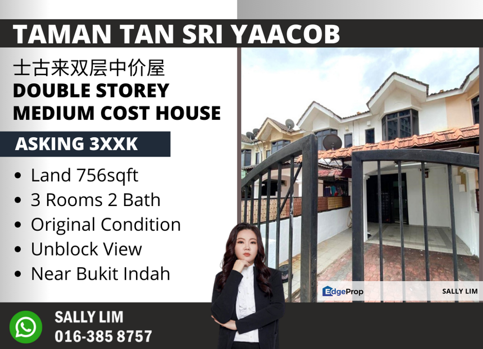 Taman Tan Sri Yaacob Double Storey Medium Cost Unblock View for Sale