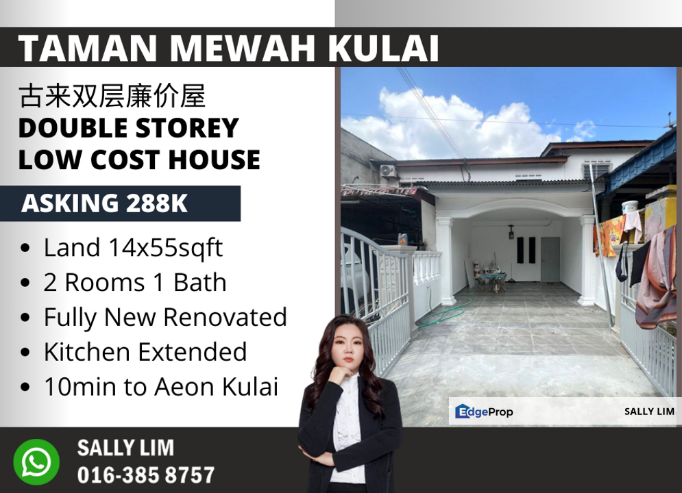 Taman Mewah Kulai Double Storey Low Cost Fully New Renovated for Sale