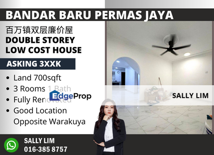 Permas Jaya Double Storey Low Cost House Fully Renovated, Johor, Permas Jaya/Senibong