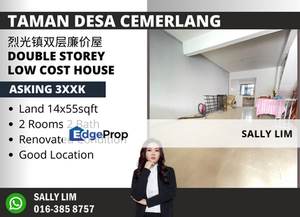 Taman Desa Cemerlang Double Storey Low Cost House Renovated Unit , Johor, Ulu Tiram