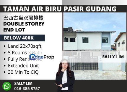 Taman Air Biru Pasir Gudang Double Storey End Lot Fully Renovated, Johor, Pasir Gudang