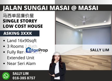 Jalan Sungai Masai @ Masai Single Storey Low Cost Fully Renovated , Johor, Masai