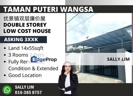 Puteri Wangsa Jalan Lading Double Storey Low Cost House Fully Renovated, Johor, Ulu Tiram