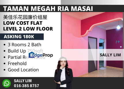 Taman Megah Ria Jalan Bayan Low Floor Flat Level 2 , Johor, Masai