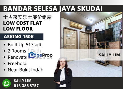 Bandar Selesa Jaya Skudai Low Cost Flat Low Floor Renovated Unit, Johor, Skudai