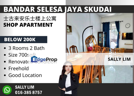 Bandar Selesa Jaya Shop Apartment For Sale, Johor, Skudai