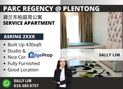 Parc Regency Plentong Studio Nice Condition & Fully furnished, Johor, Johor Bahru