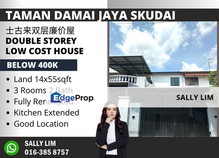 Taman Damai Jaya Skudai Double Storey Low Cost House Fully Renovated, Johor, Skudai