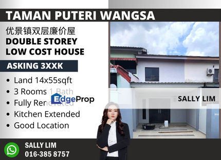 Puteri Wangsa Jalan Lading Double Storey Low Cost Renovated Unblock View, Johor, Ulu Tiram