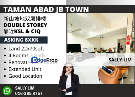 Taman Abad JB Town Double Storey Nearby KSL & CIQ, Johor, Johor Bahru