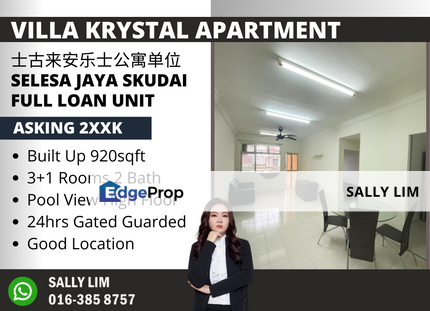 Villa Krystal Apartment @ Selesa Jaya Full Loan Unit, Johor, Skudai